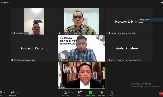 Totok Sampaikan Teknis Pencegahan, Puadi Minta Pengawas Pemilu Cermati PKPU Pendaftaran Parpol