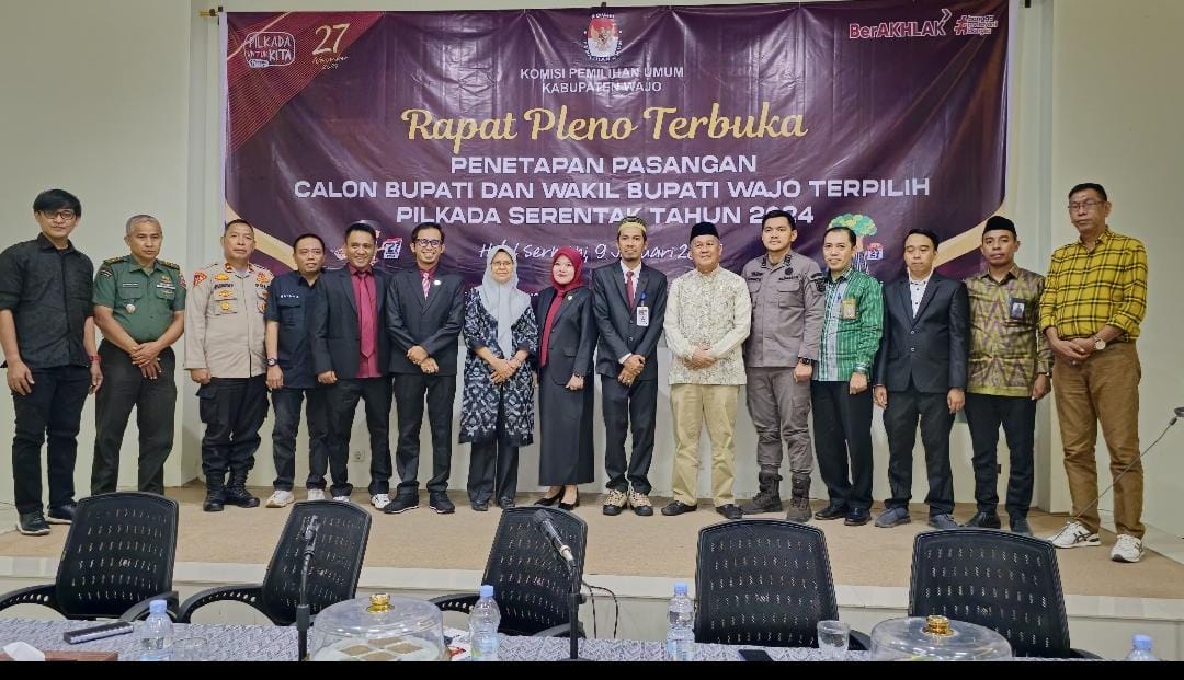 Ketua Bawaslu Wajo hadiri Pleno Penetapan Bupati dan Wakil Bupati Wajo