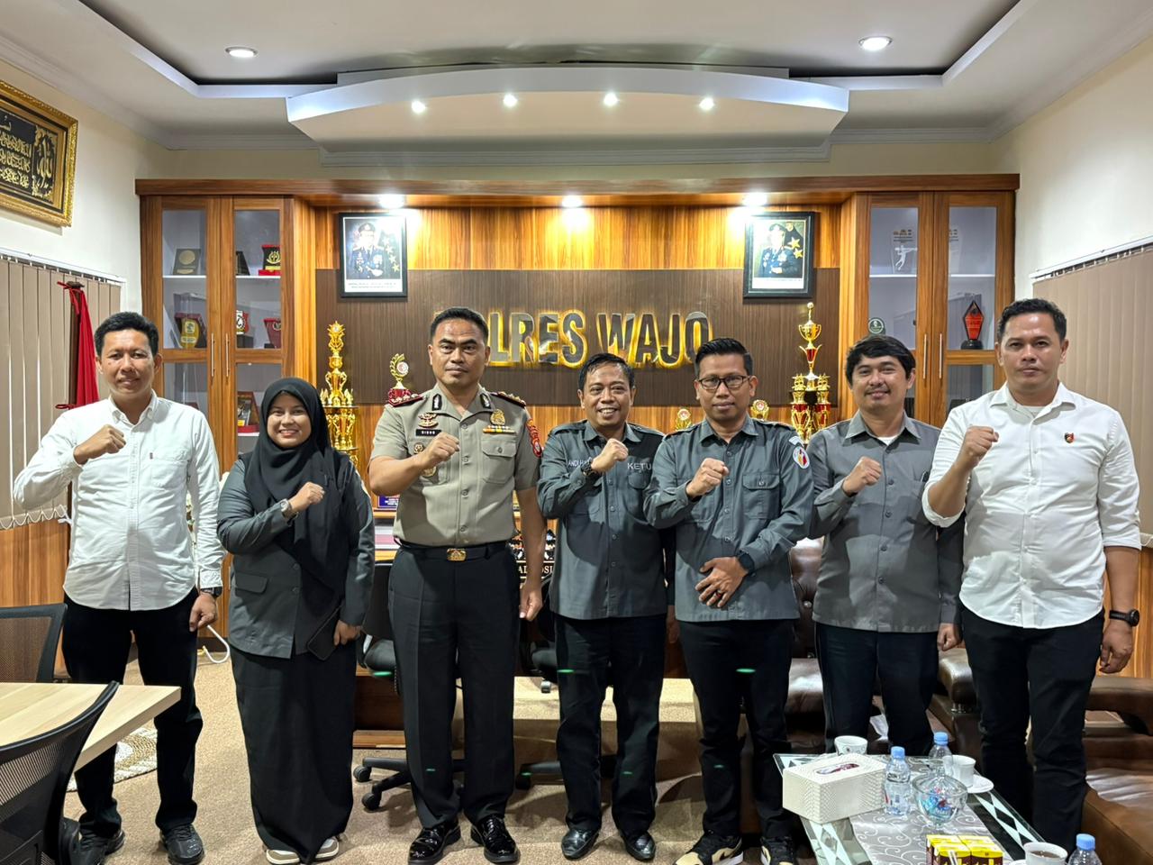 Perkuat Sinergitas, Bawaslu Wajo Gelar Audiensi Bersama Polres Wajo