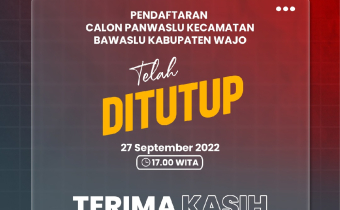 Pendaftaran Calon Anggota Panwaslu Kecamatan Ditutup, Berikut Rekapitulasinya